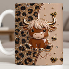Load image into Gallery viewer, Personalized Cute Baby Highland Cow Mug Custom Name Gift for Cow Lovers

