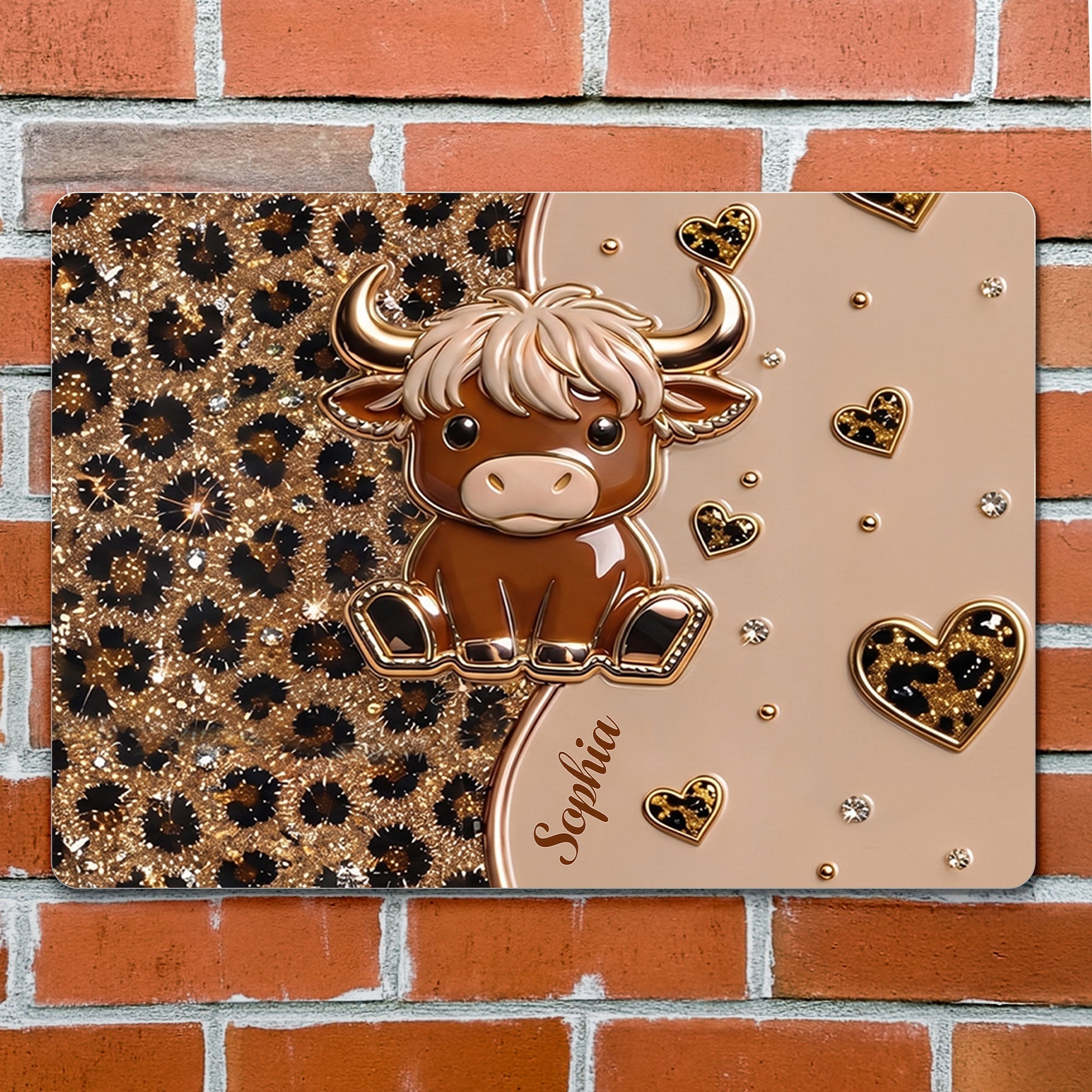 Personalized Highland Cow Metal Sign Custom Name Gift for Farm Lovers