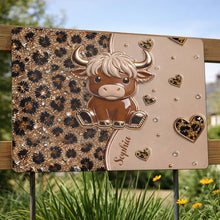 Load image into Gallery viewer, Personalized Highland Cow Metal Sign Custom Name Gift for Farm Lovers
