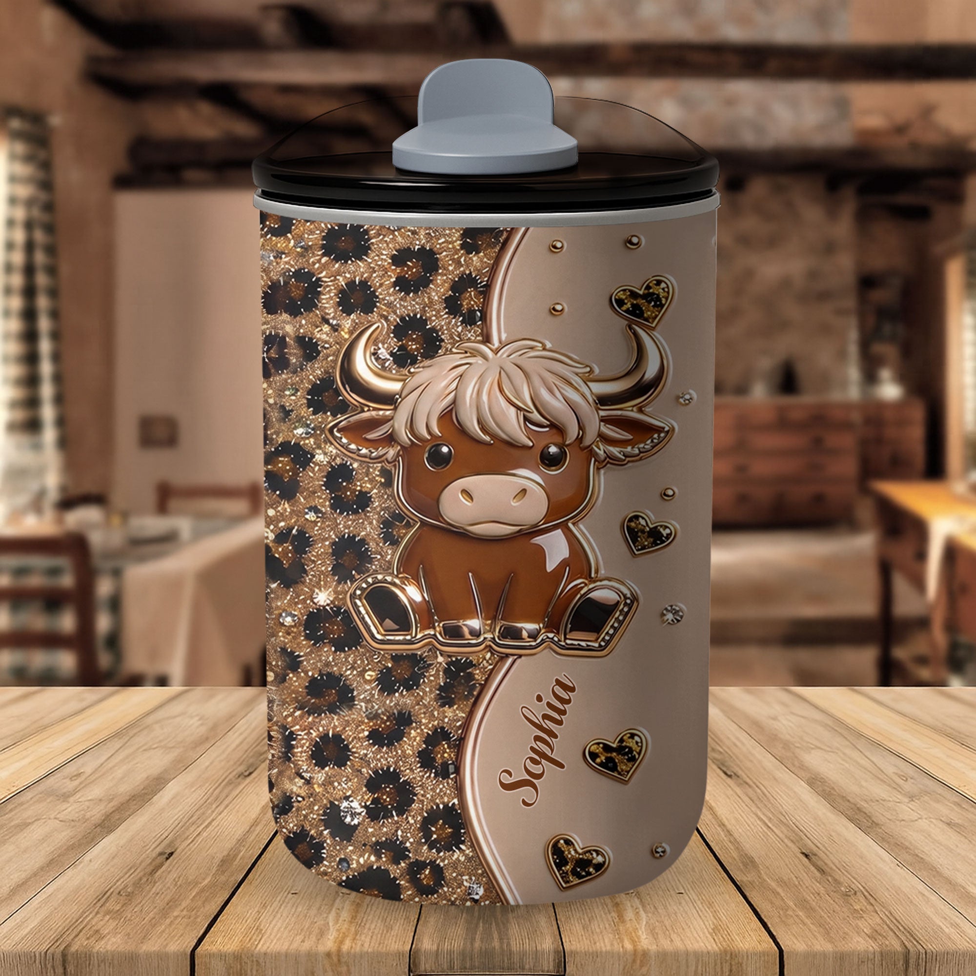 Personalized 10oz Highland Cow Tumbler Custom Gift for Daughter