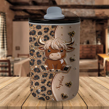 Load image into Gallery viewer, Personalized 10oz Highland Cow Tumbler Custom Gift for Daughter
