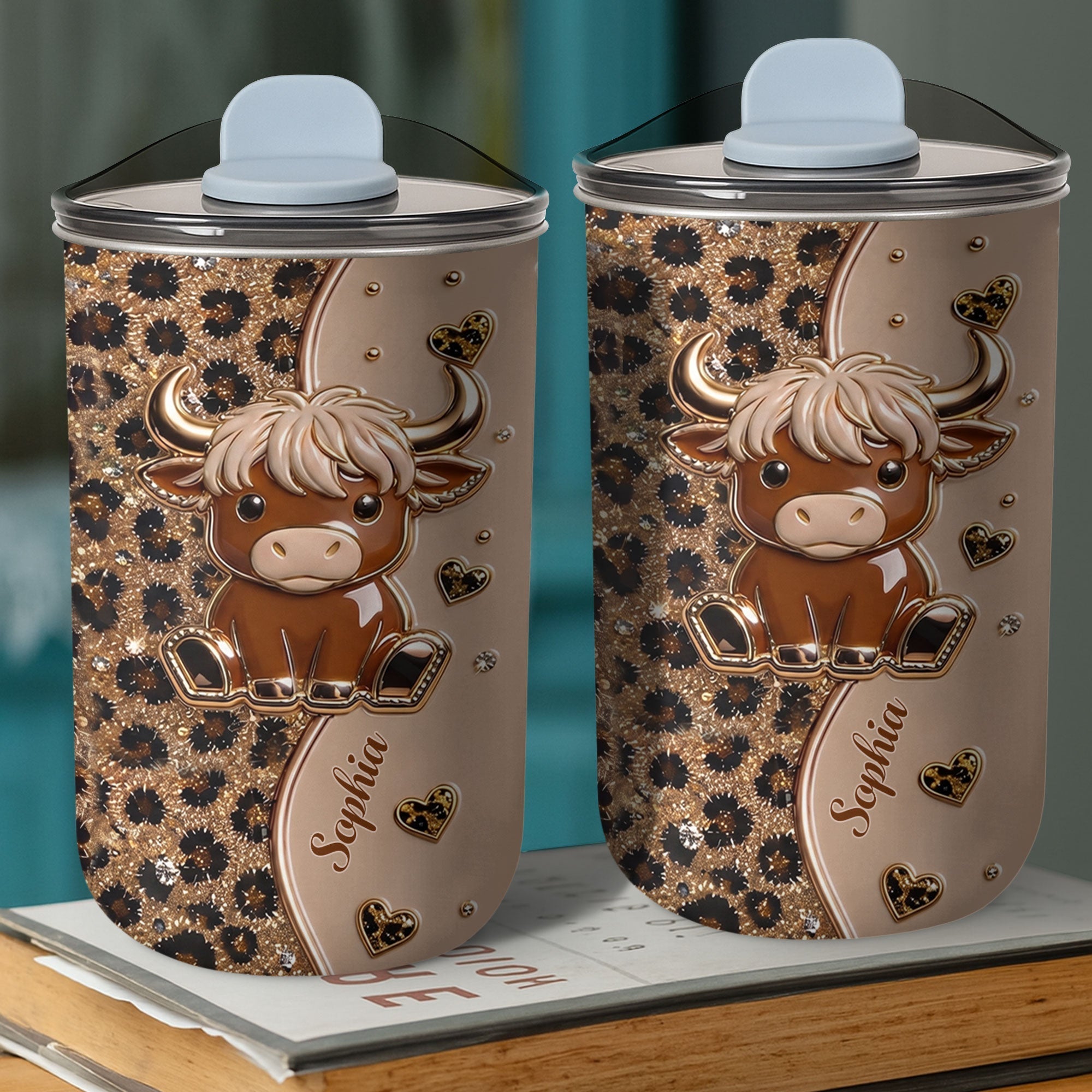 Personalized 10oz Highland Cow Tumbler Custom Gift for Daughter