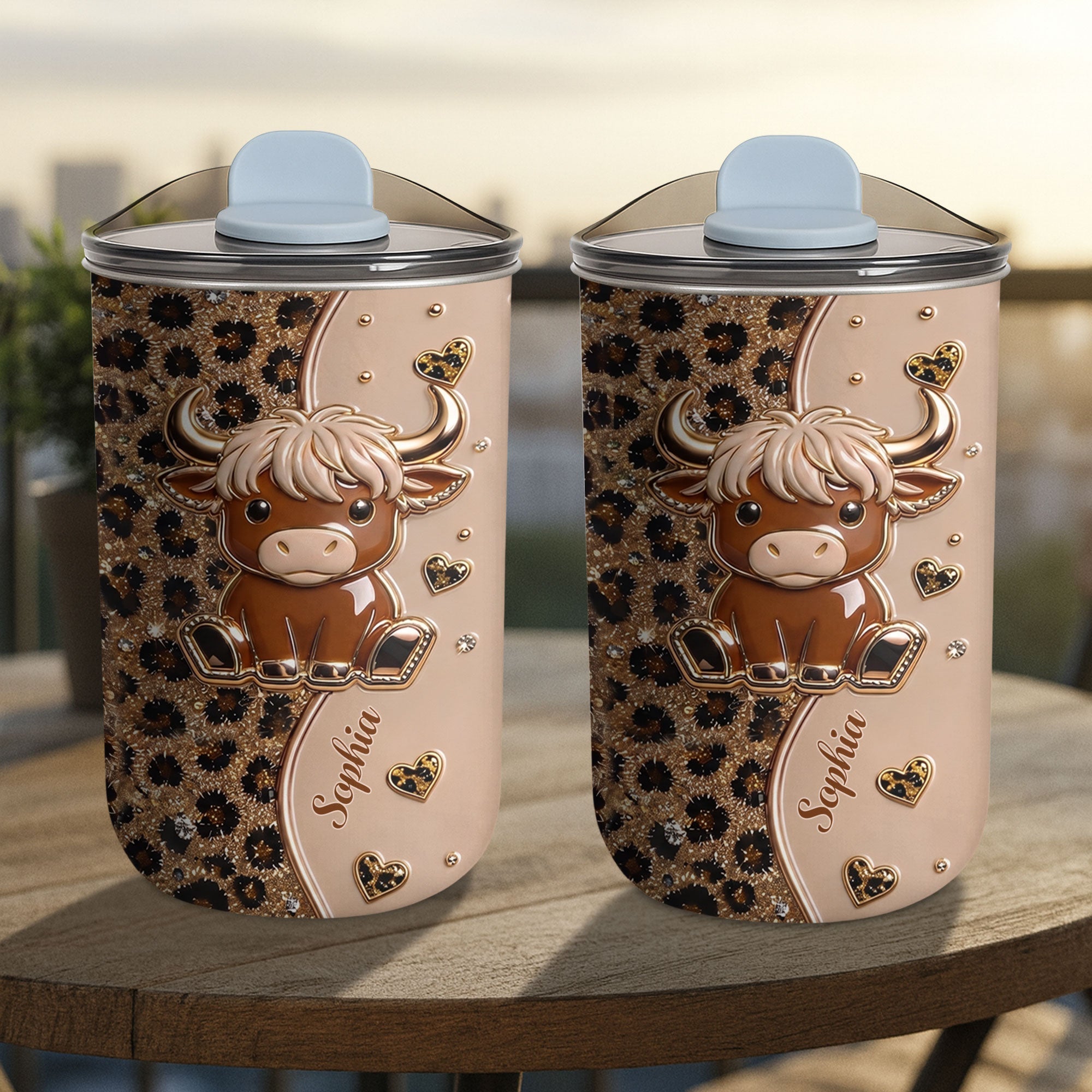 Personalized 10oz Highland Cow Tumbler Custom Gift for Daughter