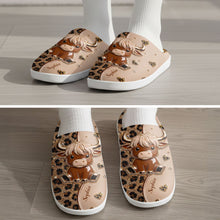 Load image into Gallery viewer, Personalized Highland Cow Slippers Custom Name Gift for Her
