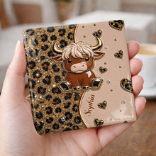 Load image into Gallery viewer, Personalized Square Ceramic Coaster Cute Highland Cow Gift
