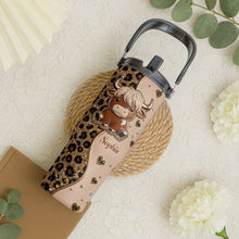 Load image into Gallery viewer, Personalized 30oz Tumbler with Handle Cute Highland Cow Gift
