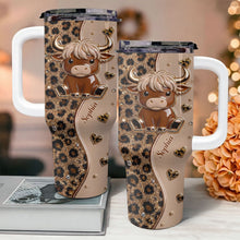 Load image into Gallery viewer, Personalized Highland Cow 40oz Tumbler Custom Name Gift Idea
