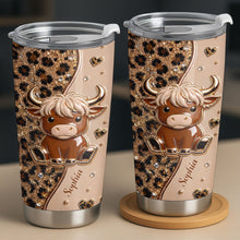 Load image into Gallery viewer, Personalized Highland Cow Custom Stainless Steel Tumbler 20oz Gift for Animal Lovers
