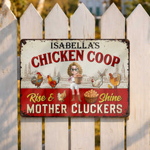 Load image into Gallery viewer, Personalized Metal Sign Mother Cluckers Gift for Chicken Lovers
