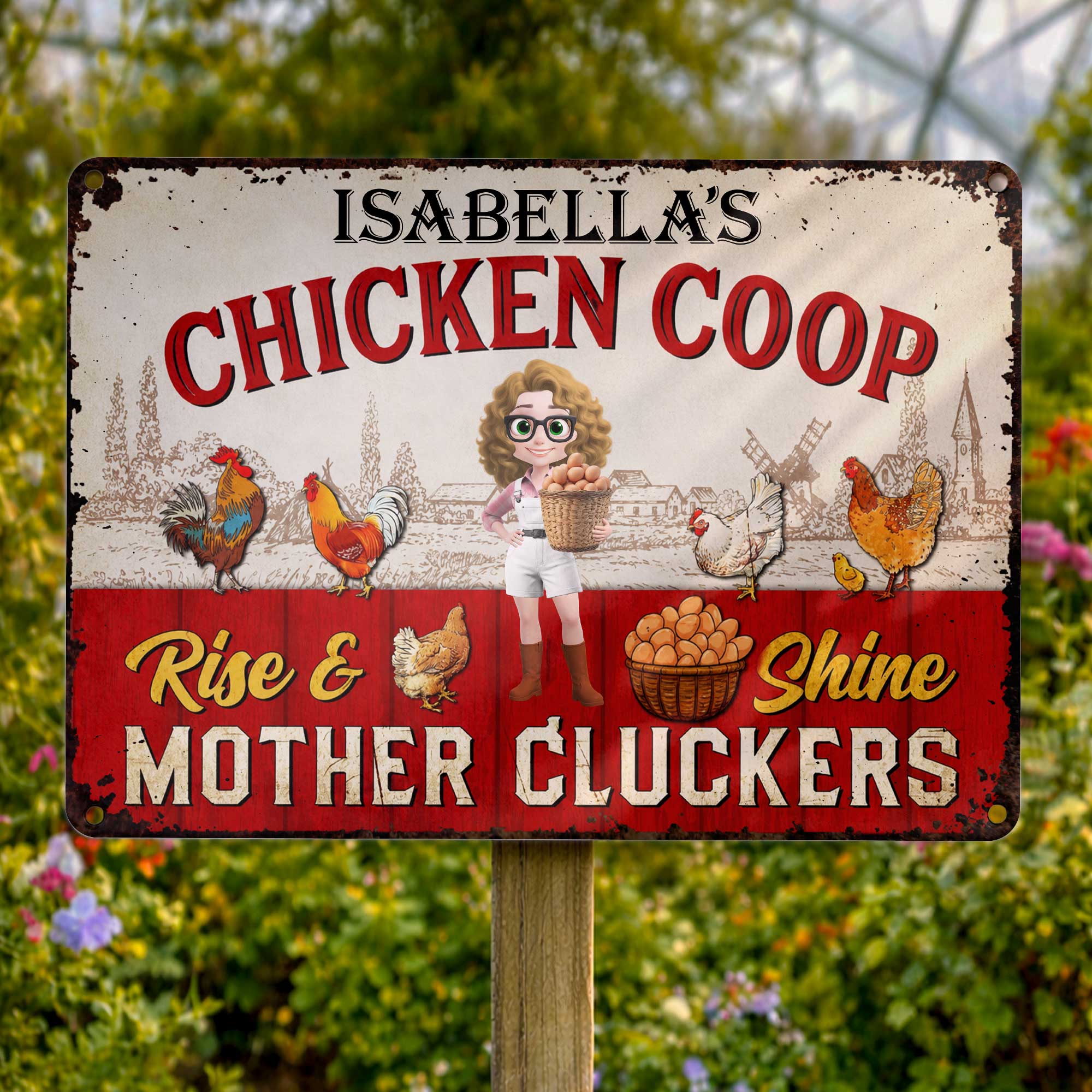 Personalized Metal Sign Mother Cluckers Gift for Chicken Lovers