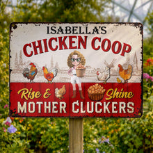 Load image into Gallery viewer, Personalized Metal Sign Mother Cluckers Gift for Chicken Lovers
