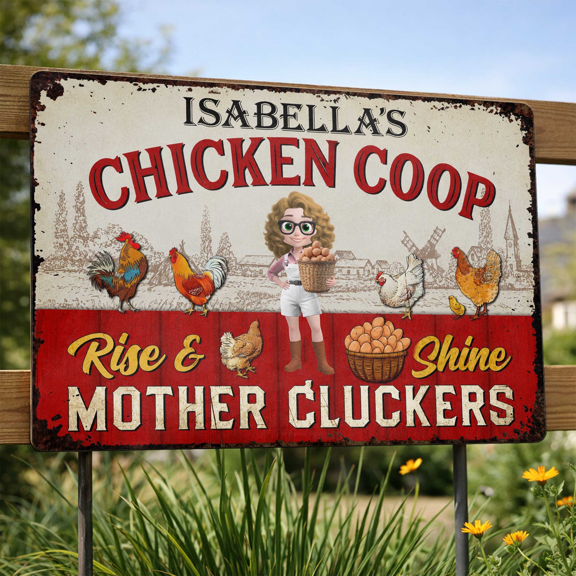Personalized Metal Sign Mother Cluckers Gift for Chicken Lovers