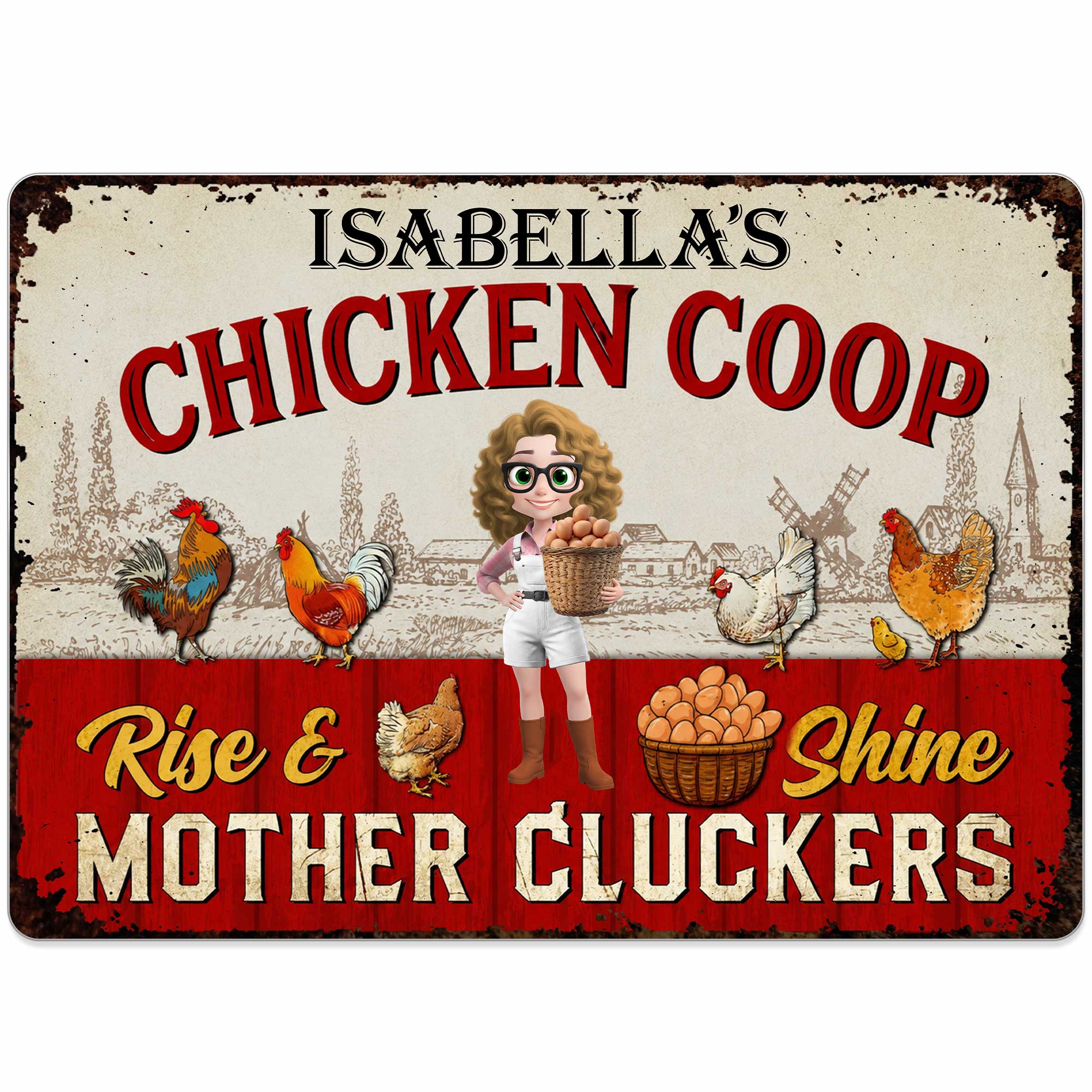 Personalized Metal Sign Mother Cluckers Gift for Chicken Lovers