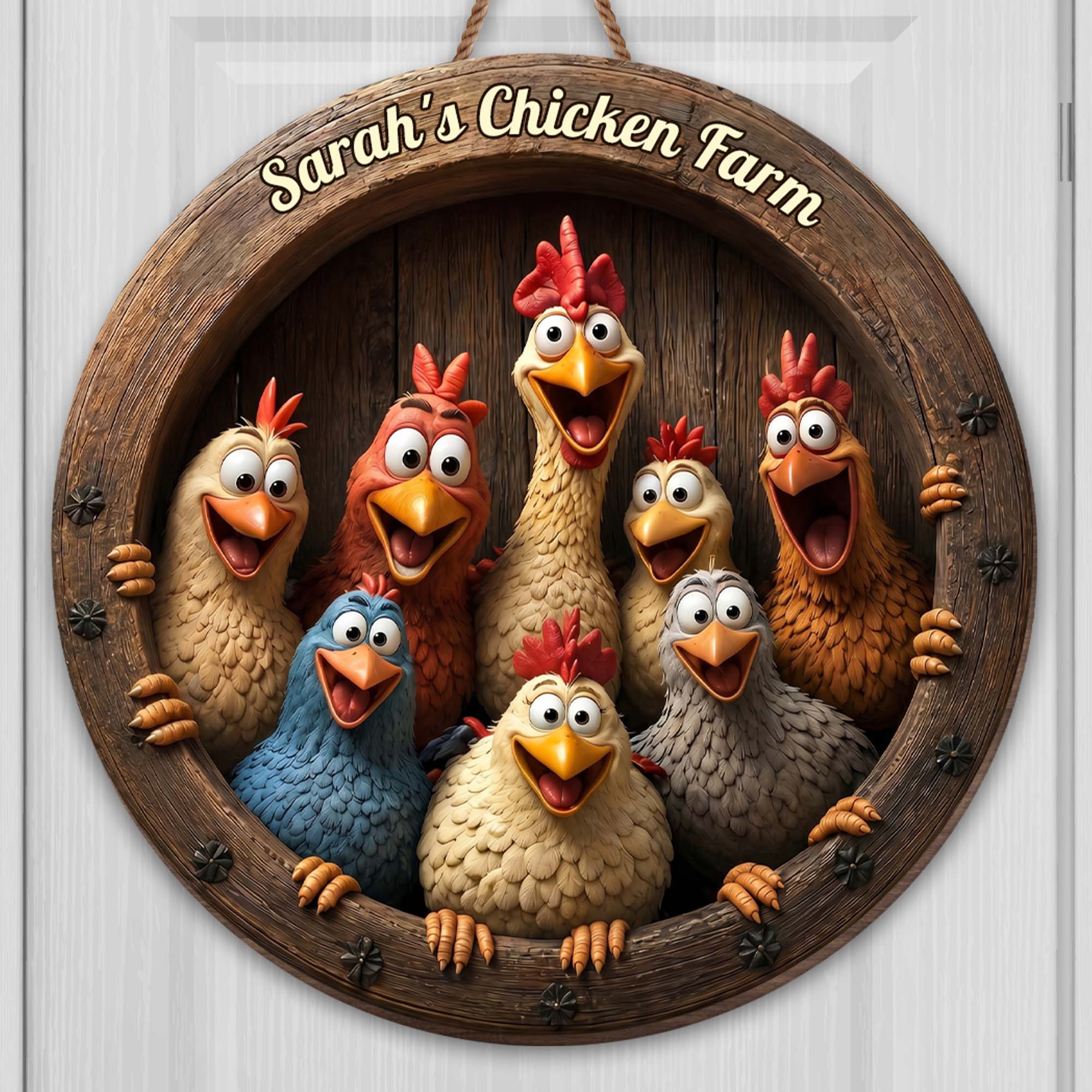 Personalized Custom Shaped Wood Sign for Chicken Lovers Gift