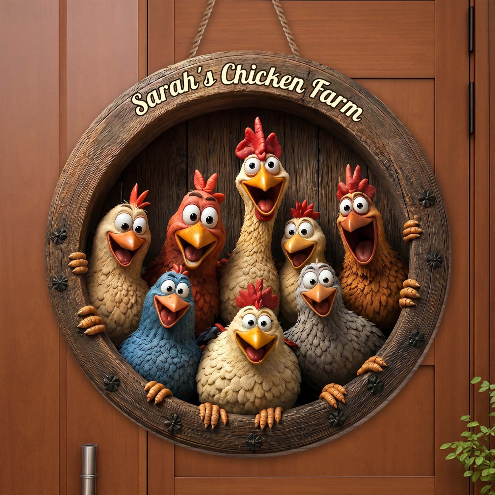 Personalized Custom Shaped Wood Sign for Chicken Lovers Gift