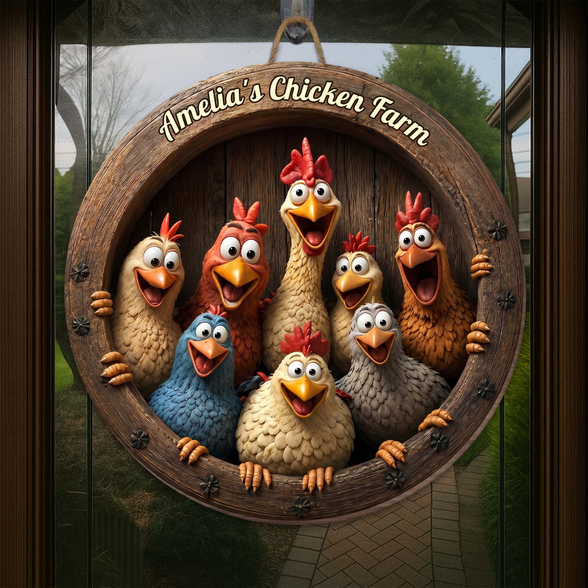 Personalized Custom Shaped Wood Sign for Chicken Lovers Gift
