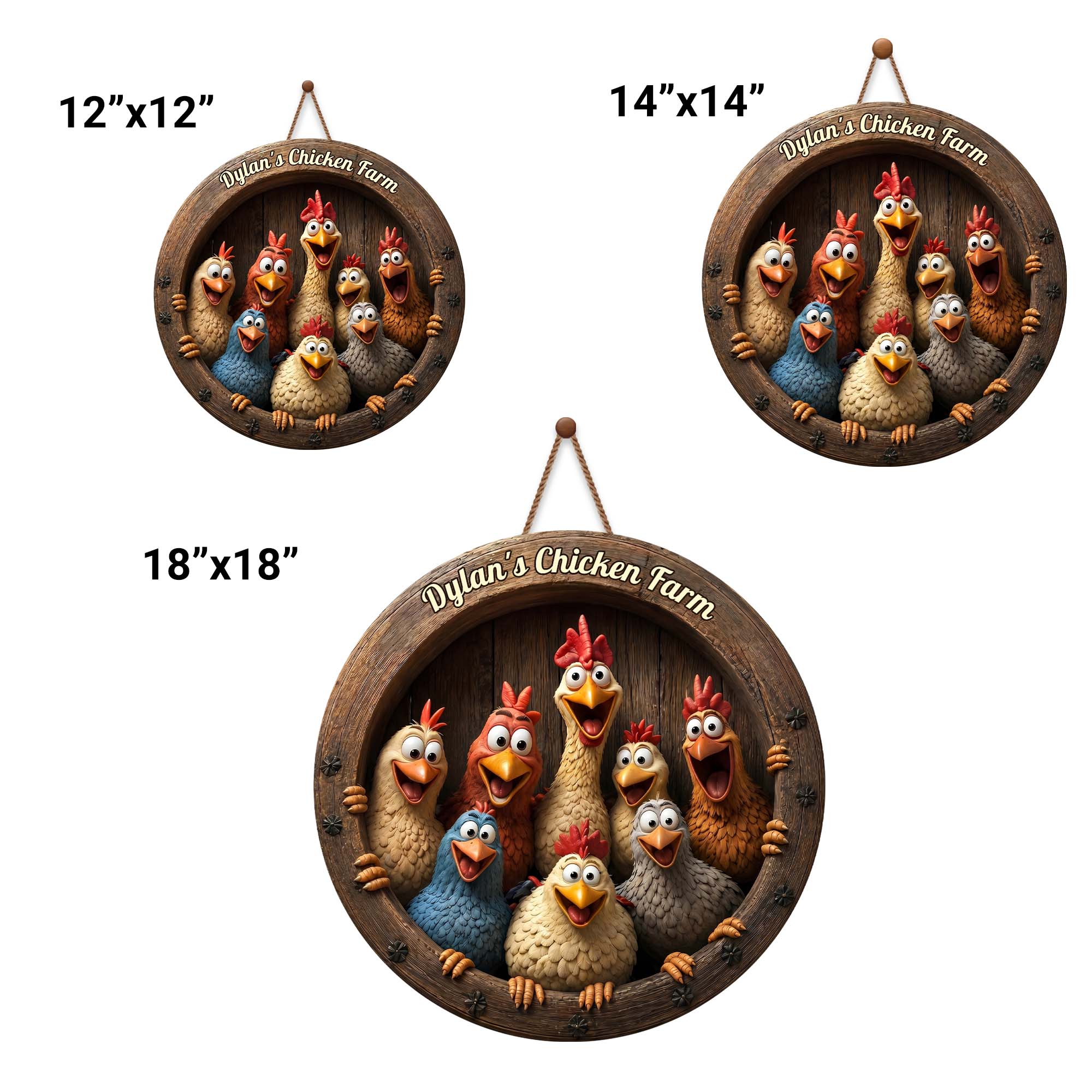 Personalized Custom Shaped Wood Sign for Chicken Lovers Gift