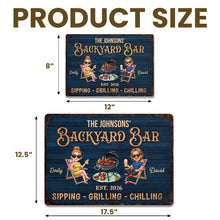 Load image into Gallery viewer, Personalized Metal Sign for Couples Backyard Grill Custom Name
