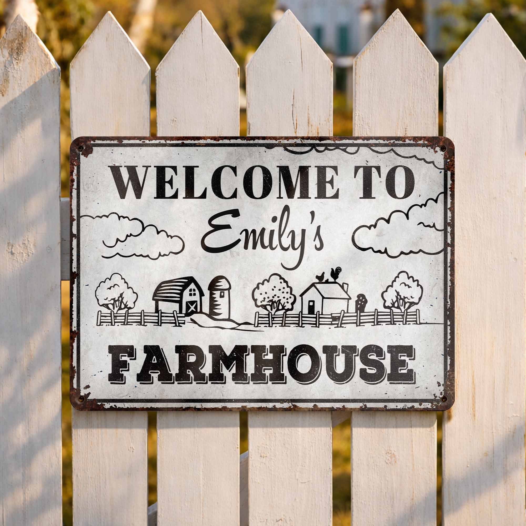 Personalized Metal Sign Custom Farmhouse Decor for Family