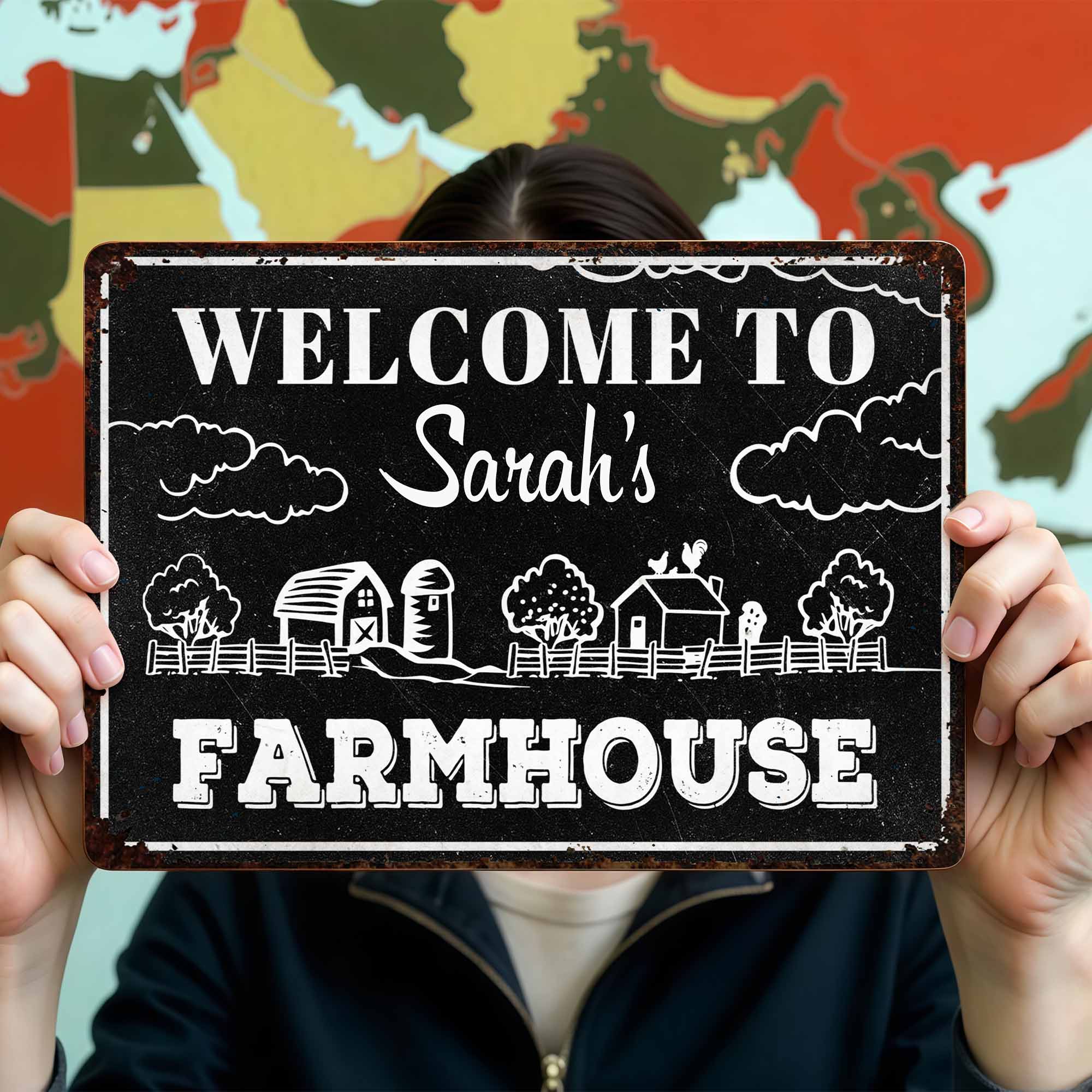 Personalized Metal Sign Custom Farmhouse Decor for Family
