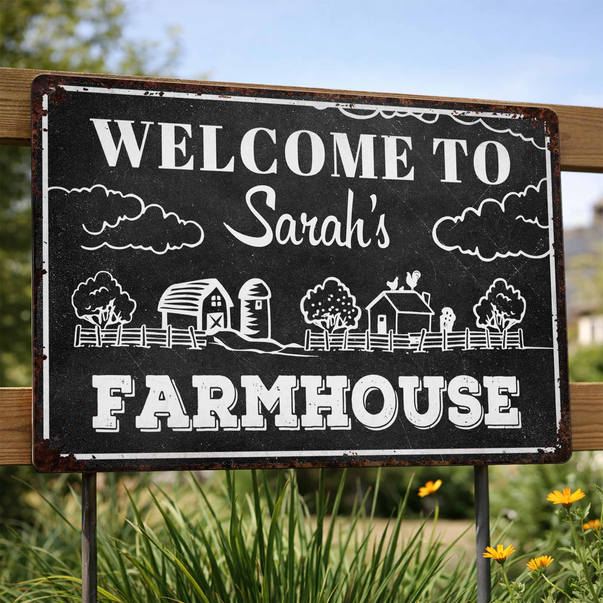 Personalized Metal Sign Custom Farmhouse Decor for Family