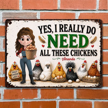 Load image into Gallery viewer, Personalized Funny Metal Sign Custom Farm Gift for Chicken Lovers
