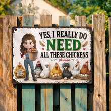 Load image into Gallery viewer, Personalized Funny Metal Sign Custom Farm Gift for Chicken Lovers
