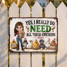 Load image into Gallery viewer, Personalized Funny Metal Sign Custom Farm Gift for Chicken Lovers
