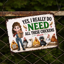 Load image into Gallery viewer, Personalized Funny Metal Sign Custom Farm Gift for Chicken Lovers
