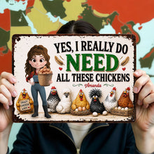 Load image into Gallery viewer, Personalized Funny Metal Sign Custom Farm Gift for Chicken Lovers
