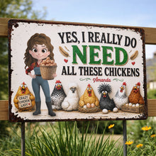 Load image into Gallery viewer, Personalized Funny Metal Sign Custom Farm Gift for Chicken Lovers
