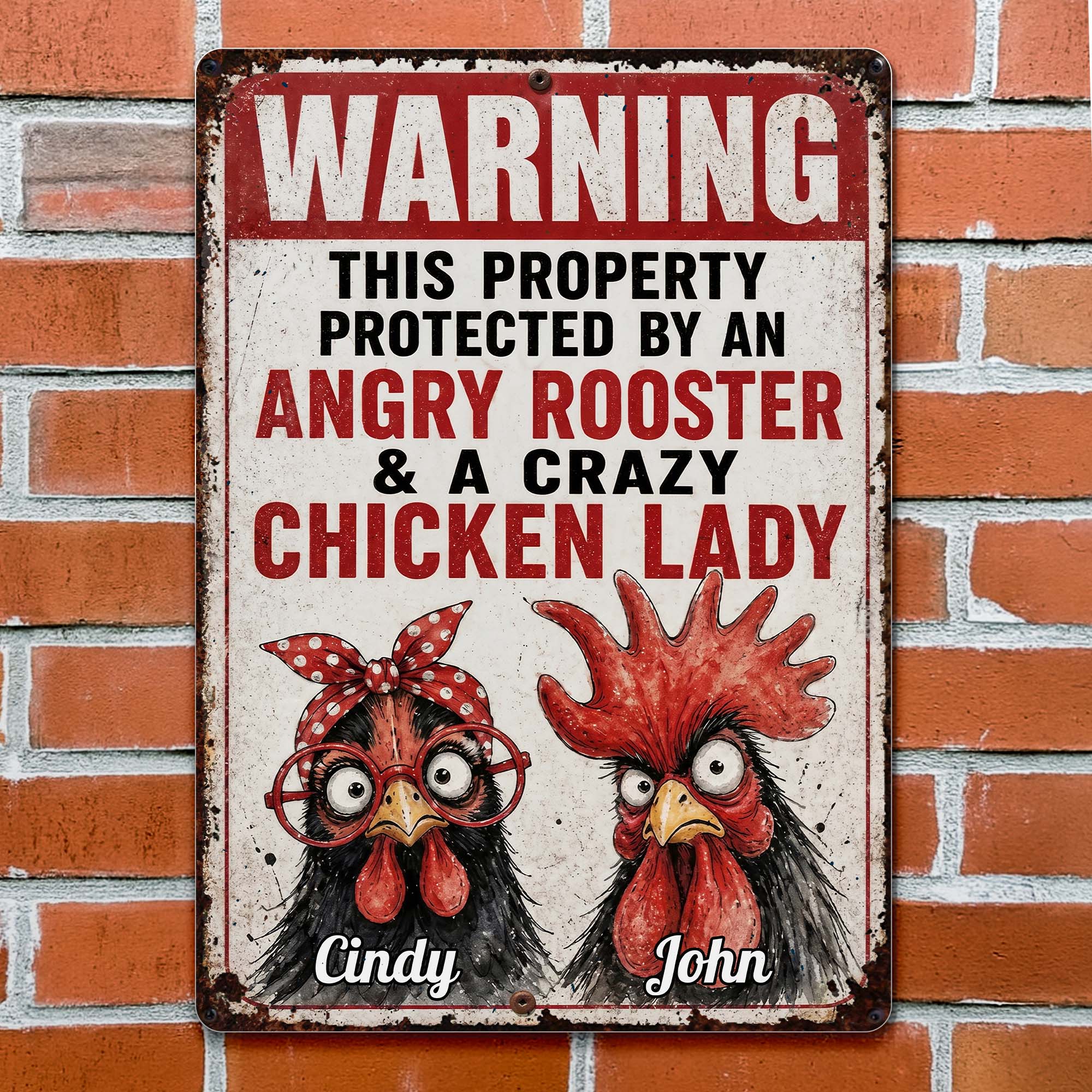 Personalized Metal Farm Sign Unique Gift for Chicken Lovers