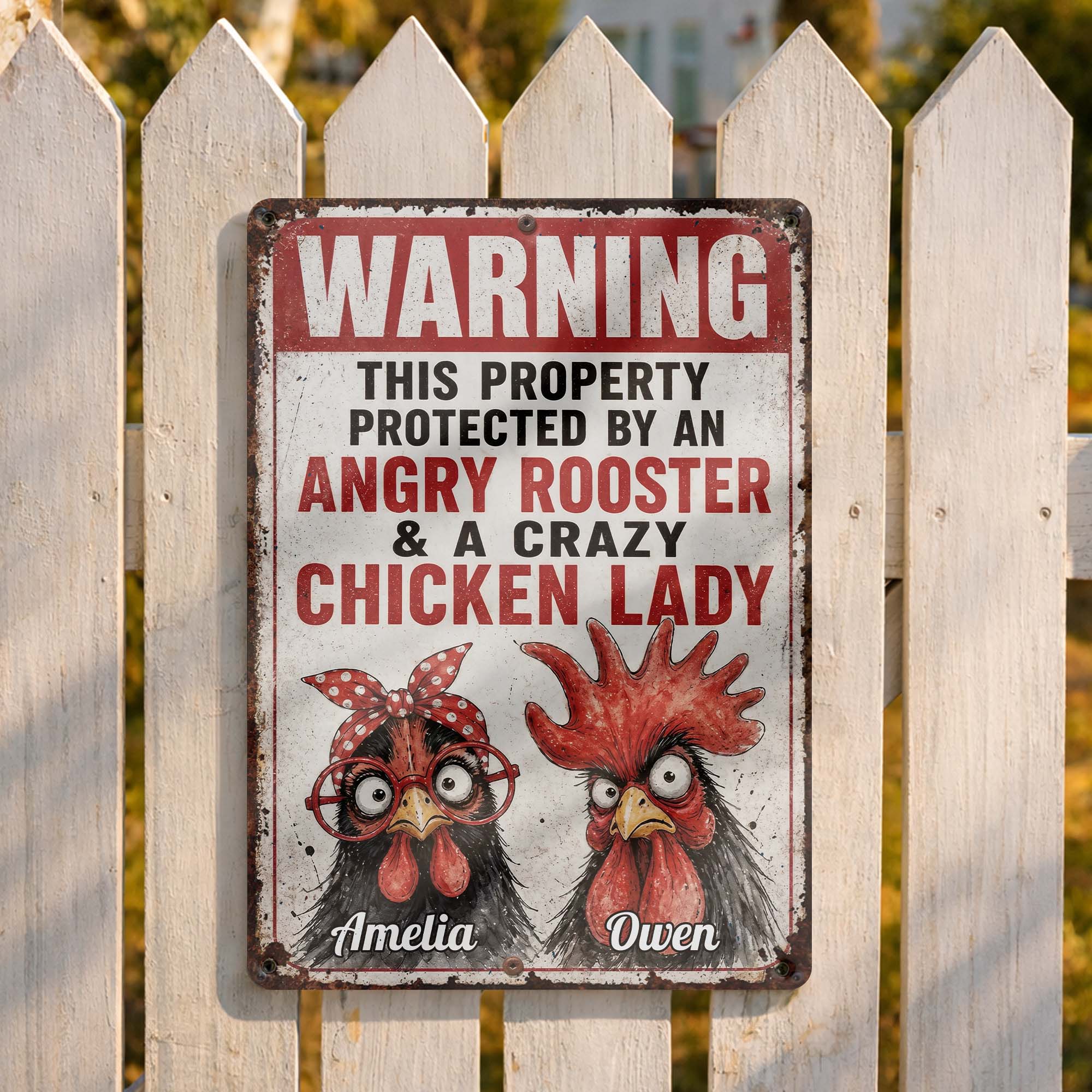 Personalized Metal Farm Sign Unique Gift for Chicken Lovers