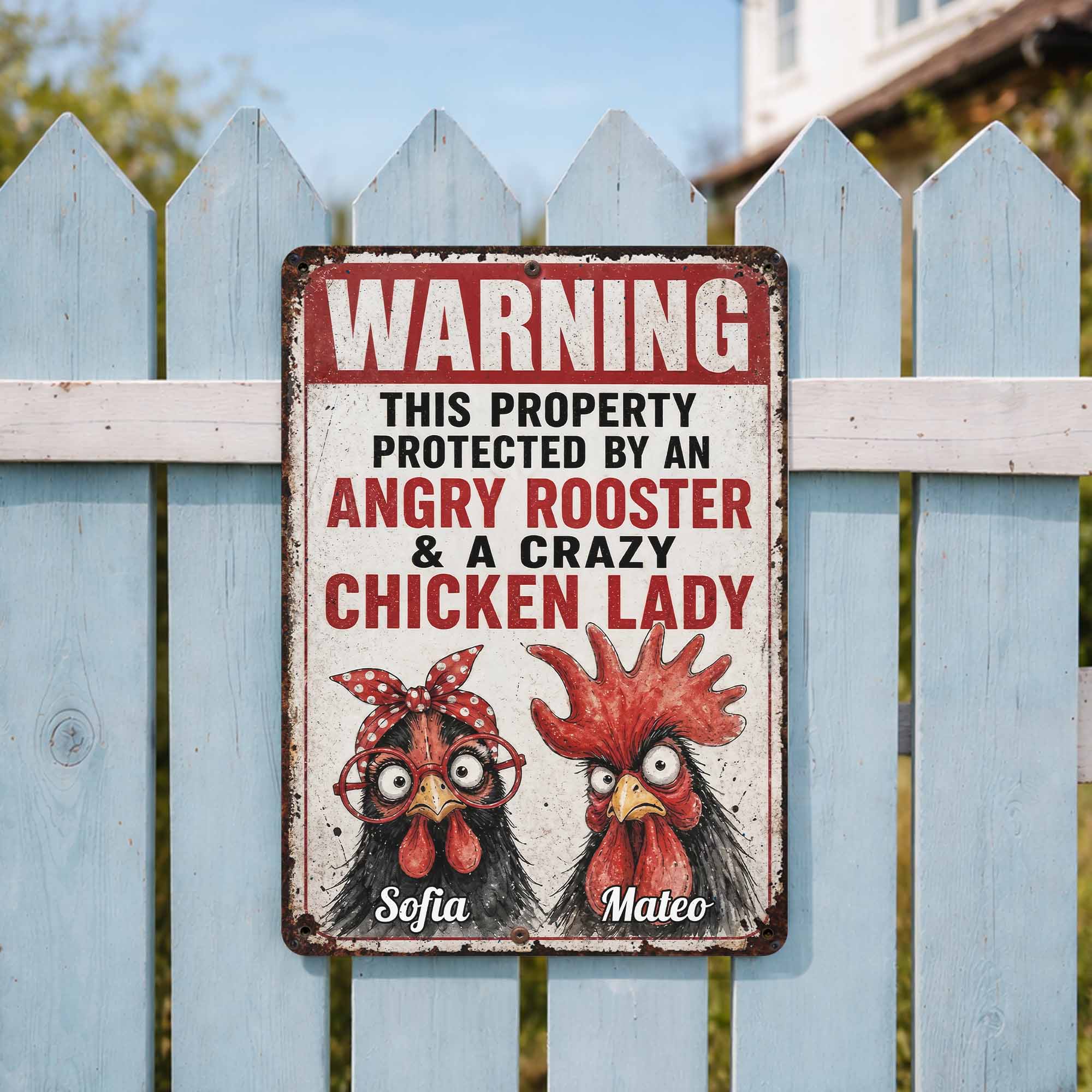 Personalized Metal Farm Sign Unique Gift for Chicken Lovers