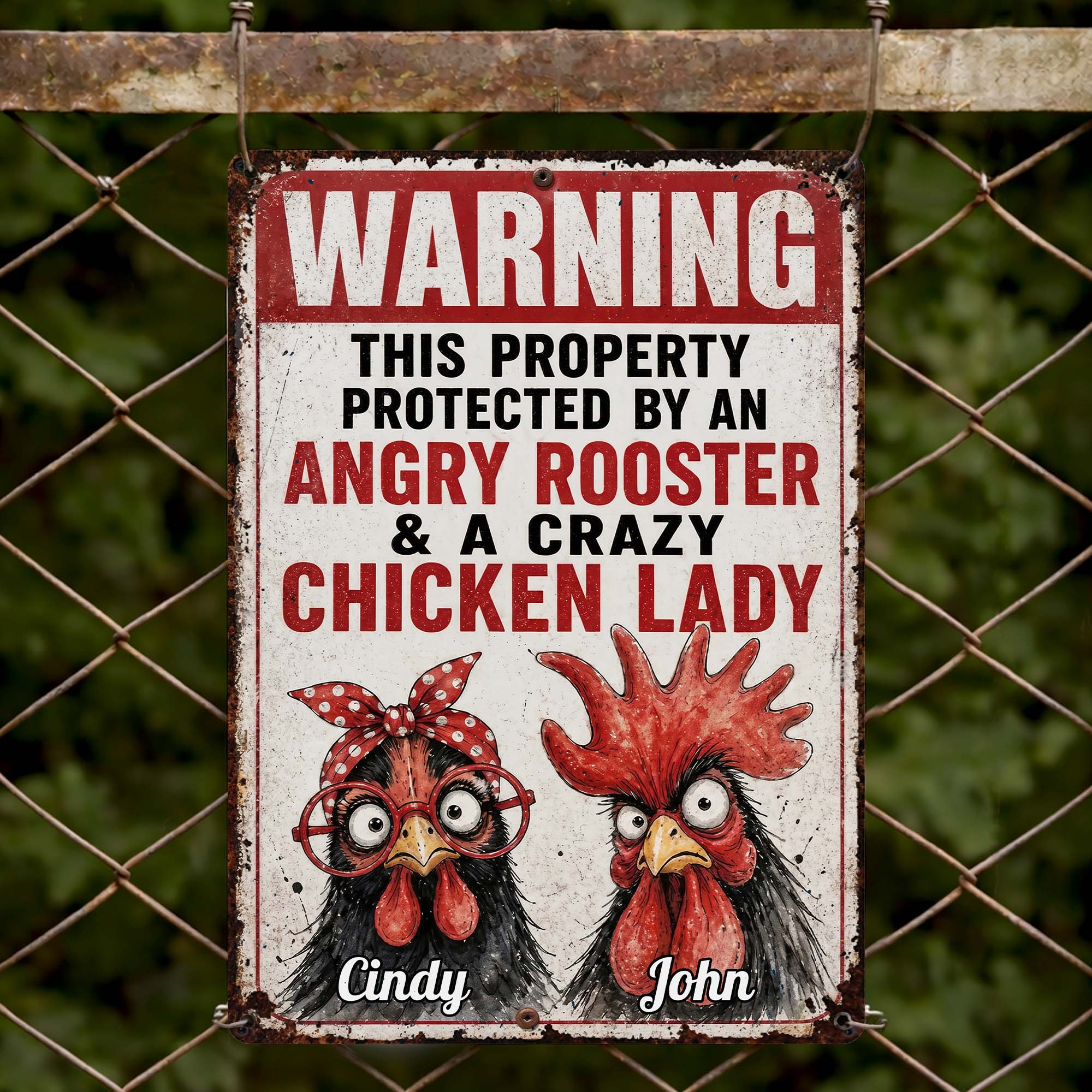 Personalized Metal Farm Sign Unique Gift for Chicken Lovers