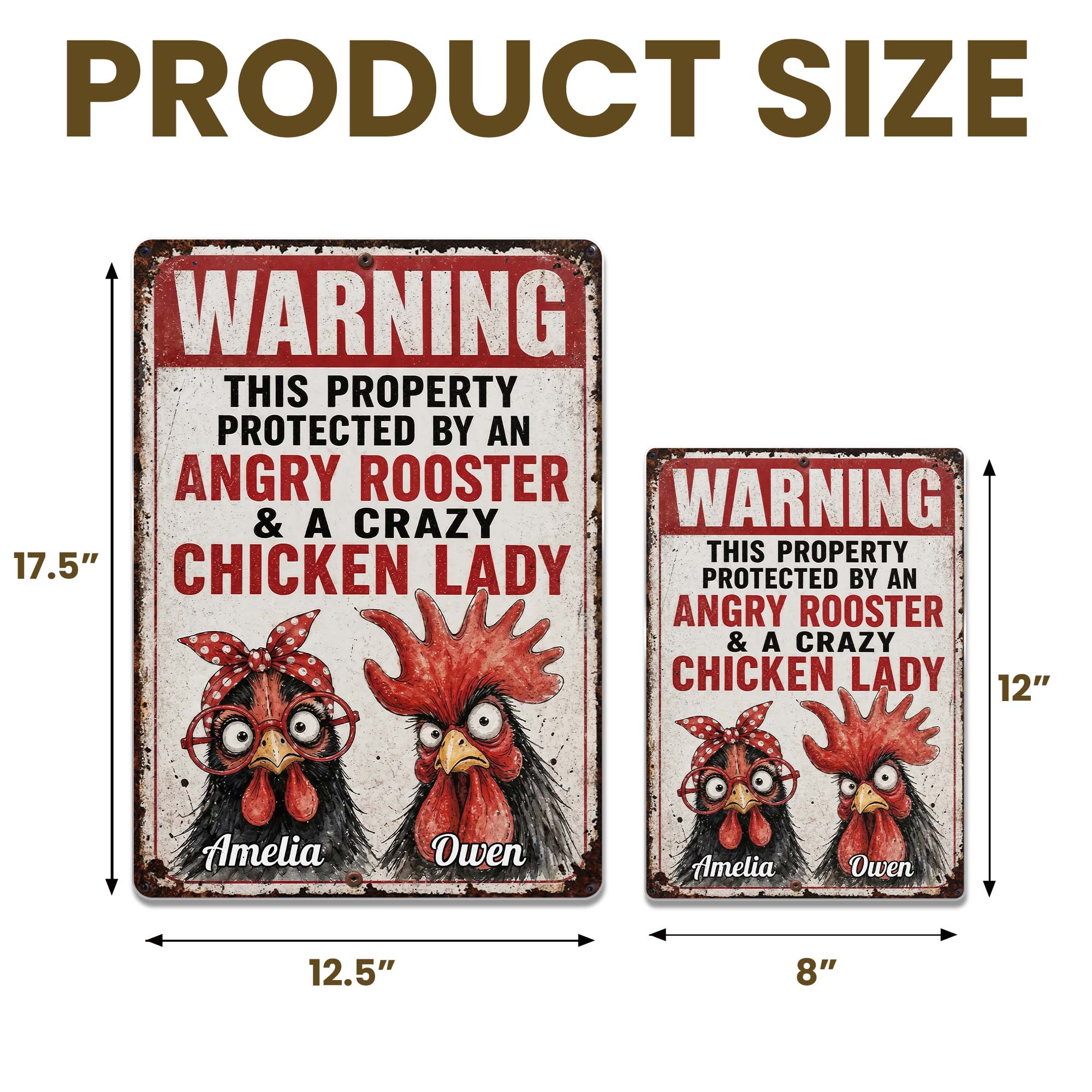 Personalized Metal Farm Sign Unique Gift for Chicken Lovers