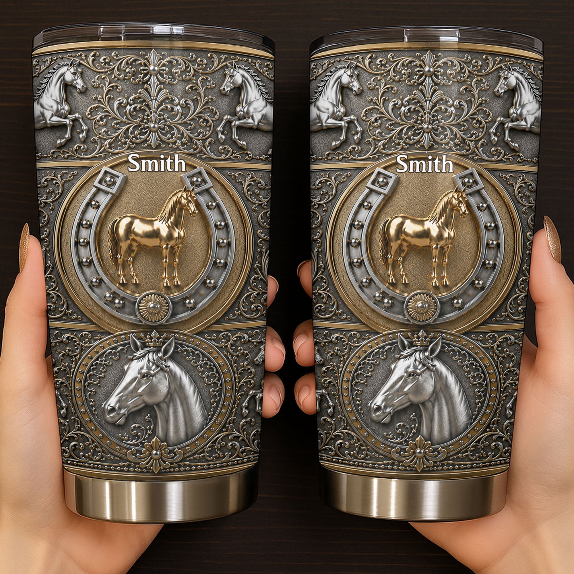 Personalized Horse Lover Tumbler Custom Name 20oz/30oz Gift for Dad