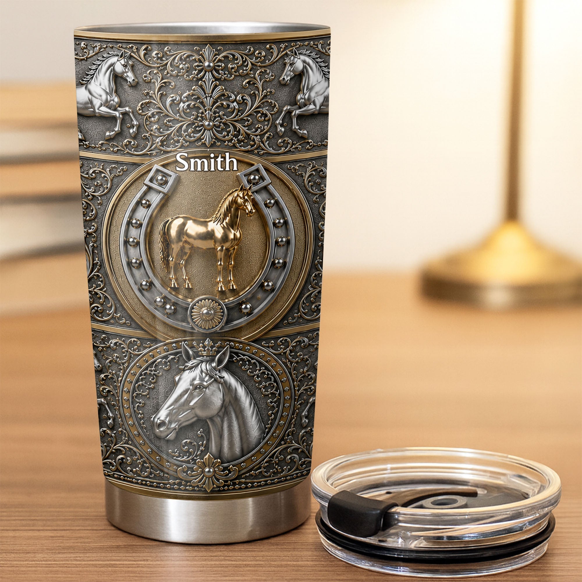 Personalized Horse Lover Tumbler Custom Name 20oz/30oz Gift for Dad