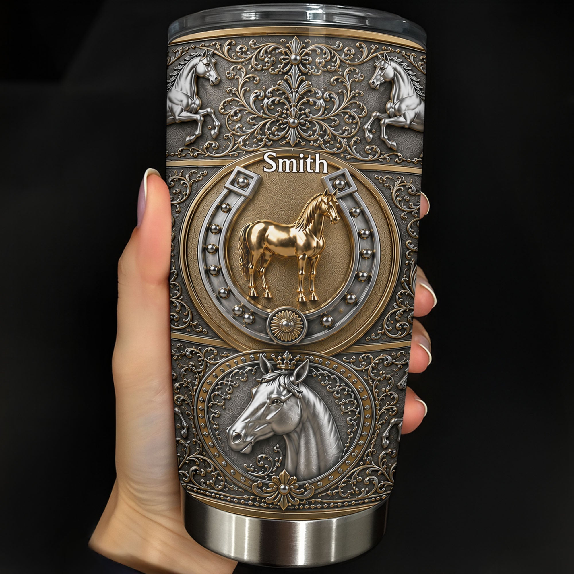 Personalized Horse Lover Tumbler Custom Name 20oz/30oz Gift for Dad