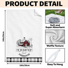 Load image into Gallery viewer, Personalized Farmhouse Kitchen Towel Custom Name Rooster Gift
