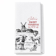 Load image into Gallery viewer, Personalized Farmhouse Kitchen Towel Custom Name Gift for Farm Lover
