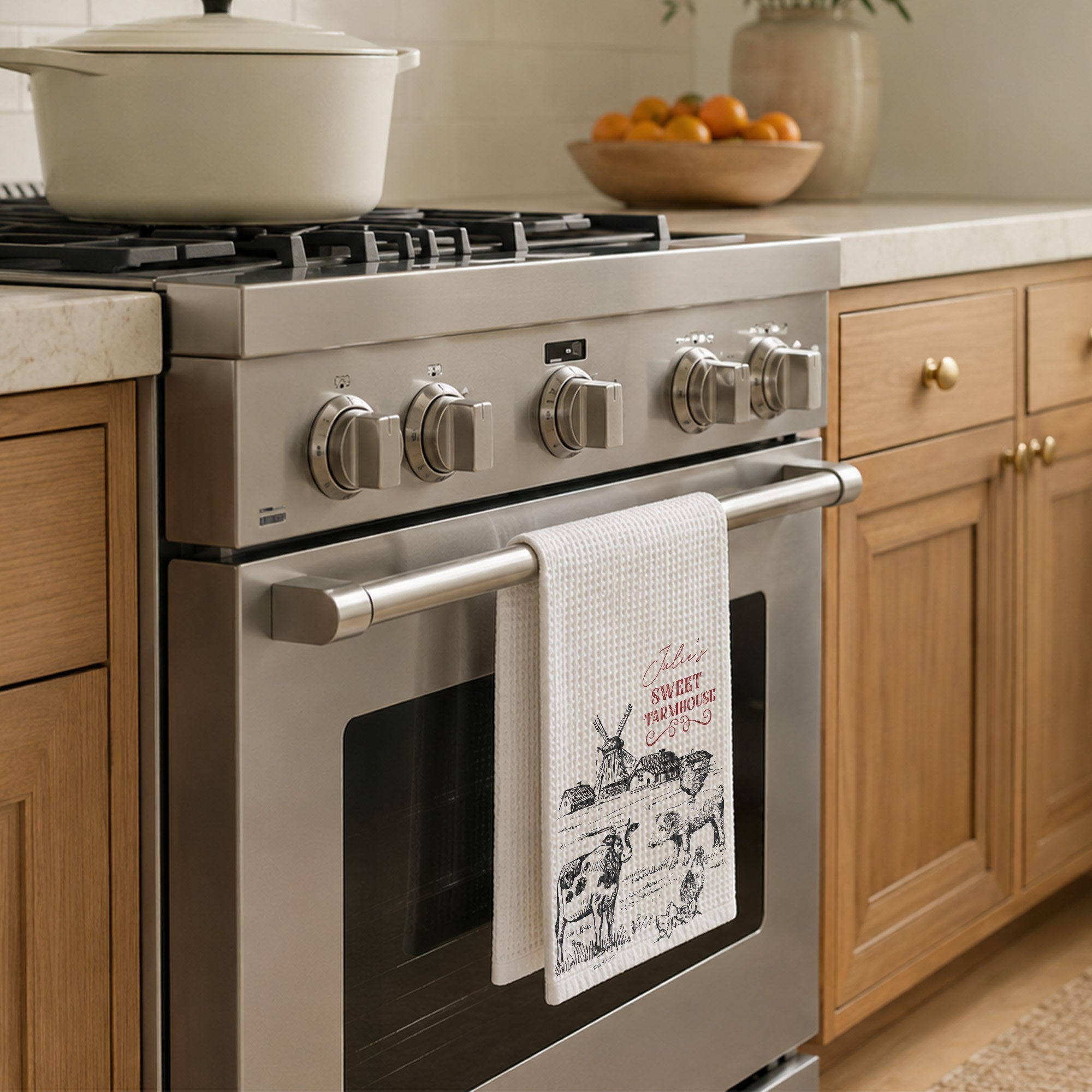 Personalized Farmhouse Kitchen Towel Custom Name Gift for Farm Lover