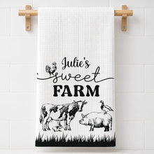 Load image into Gallery viewer, Personalized Farm Kitchen Towel Custom Name Gift for Mom

