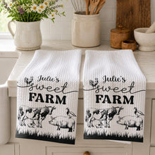 Load image into Gallery viewer, Personalized Farm Kitchen Towel Custom Name Gift for Mom
