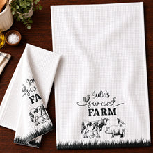 Load image into Gallery viewer, Personalized Farm Kitchen Towel Custom Name Gift for Mom
