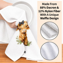Load image into Gallery viewer, Personalized Kitchen Towel Custom Name Highland Cow Gift
