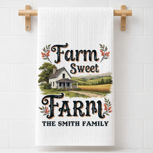 Load image into Gallery viewer, Personalized Kitchen Towel Farm Sweet Farm Family Decor Gift
