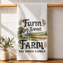 Load image into Gallery viewer, Personalized Kitchen Towel Farm Sweet Farm Family Decor Gift

