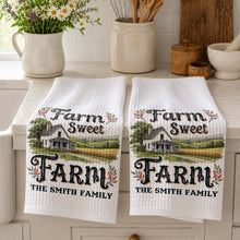 Load image into Gallery viewer, Personalized Kitchen Towel Farm Sweet Farm Family Decor Gift
