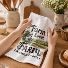 Load image into Gallery viewer, Personalized Kitchen Towel Farm Sweet Farm Family Decor Gift
